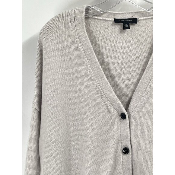 Ann Taylor Cardigan Sweater Wool Blend Sz XL Classic Preppy - Picture 3 of 7